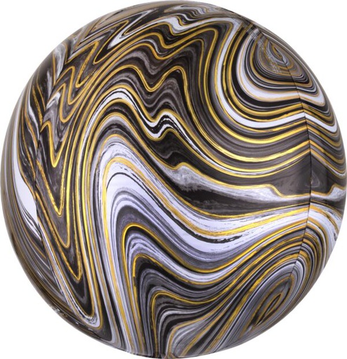 [CNV.S.Orbz.41392/01] 20 Orbz Marmoleado Dorado y negro