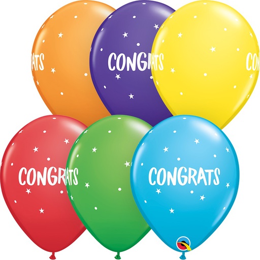[LTX.24879] Látex 11" Congrats Puntos y Estrellas