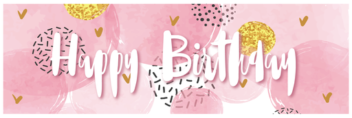 66 Banner Pink acuarela