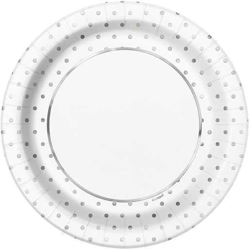 [P1.72565] Plato 9 Foil Elegant Silver Dots C/8