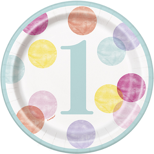 [P1.73284] Plato 7 Pink Dots 1st Bday C/8