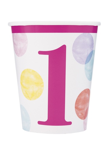 [P1.73286] Vaso Pink Dots 1st Bday C/8