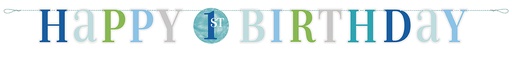 [P1.73308] Letter Banner Blue Dots 1st Bday