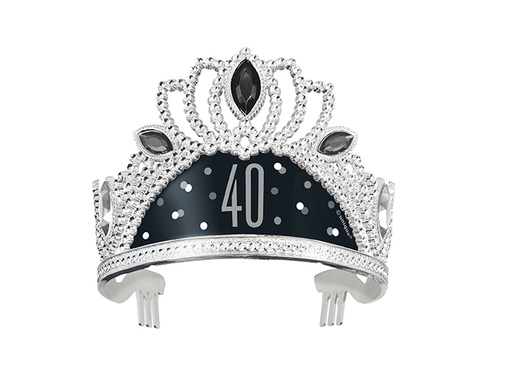 [P1.83621] Glitz Black Tiara 40s