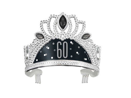 [P1.83623] Glitz Black Tiara 60s