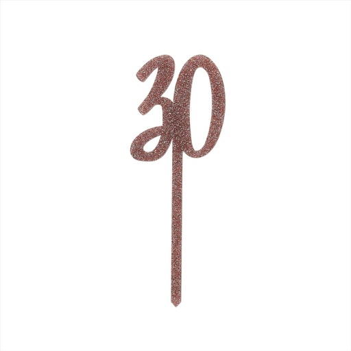 [P2.HBMM153] Cake Topper rose gold glitter acrylic 30's