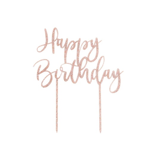 [P2.RG013] Cake Topper rose gold h/birthday