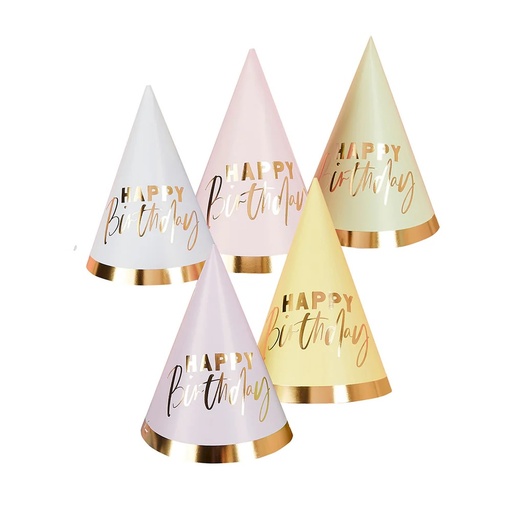 [P2.HBPP206] Hat pastel 'happy birthday' 10pcs