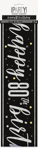 [P1.82267] Glitz Black Prism Banner 9ft 80s