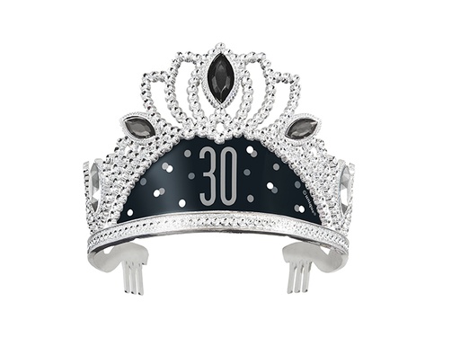 [P1.83620] Glitz Black Tiara 30s