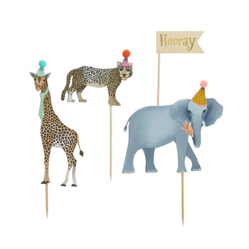 [P2.HBPA102] Party Animal Cake Topper Set