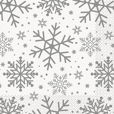 [P1.77232] Serv. Gde Silver & Gold Snowflake C/16